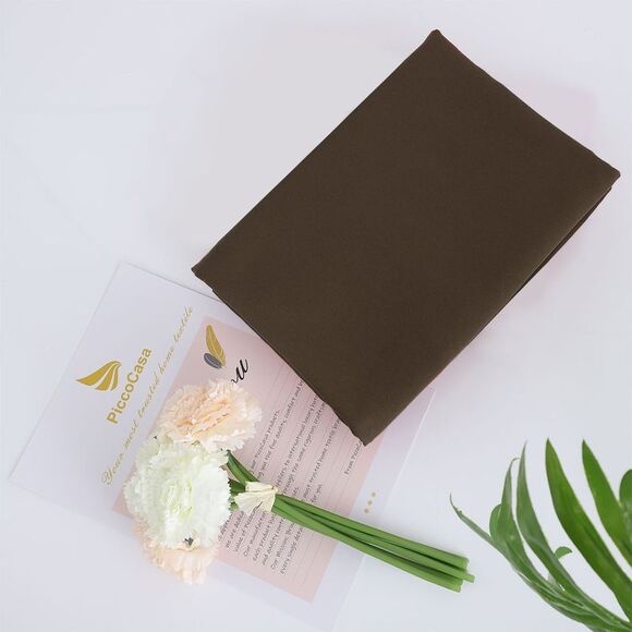 Pillowcase with Zipper Closure Soft Long Pillow Cases for Body Pillows Brown - Picture 4 of 6